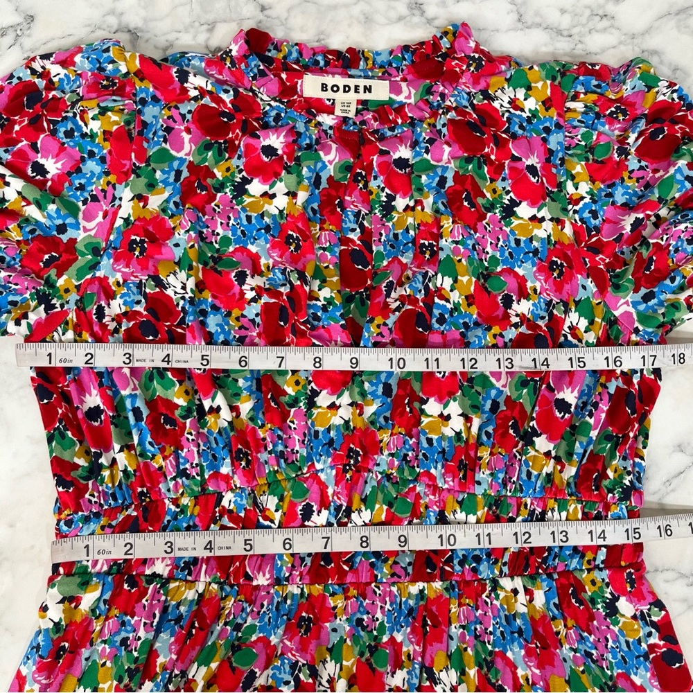 Boden Liv Pleat Detail Midi Dress, Wild Poppy - Picture 7 of 16